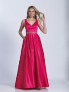 Dave & Johnny - 3530 Sleeveless Embellished Waist A-line Gown