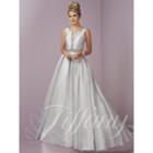 Tiffany Designs - Elegant Beaded V-neck Mikado Dress 46091