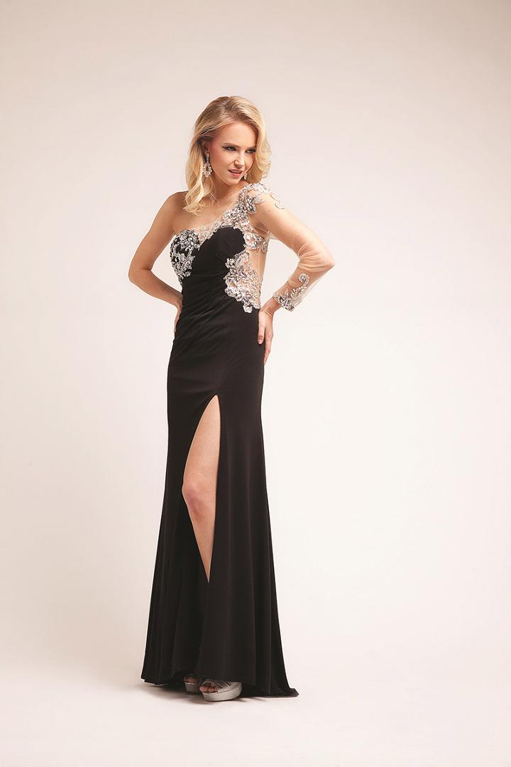 Cinderella Divine - Asymmetrical Fitted Dress With Slit