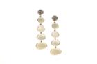 Tresor Collection - Milky Moonstone Unshape Dangle Earring In 18k Yellow Gold Style 1