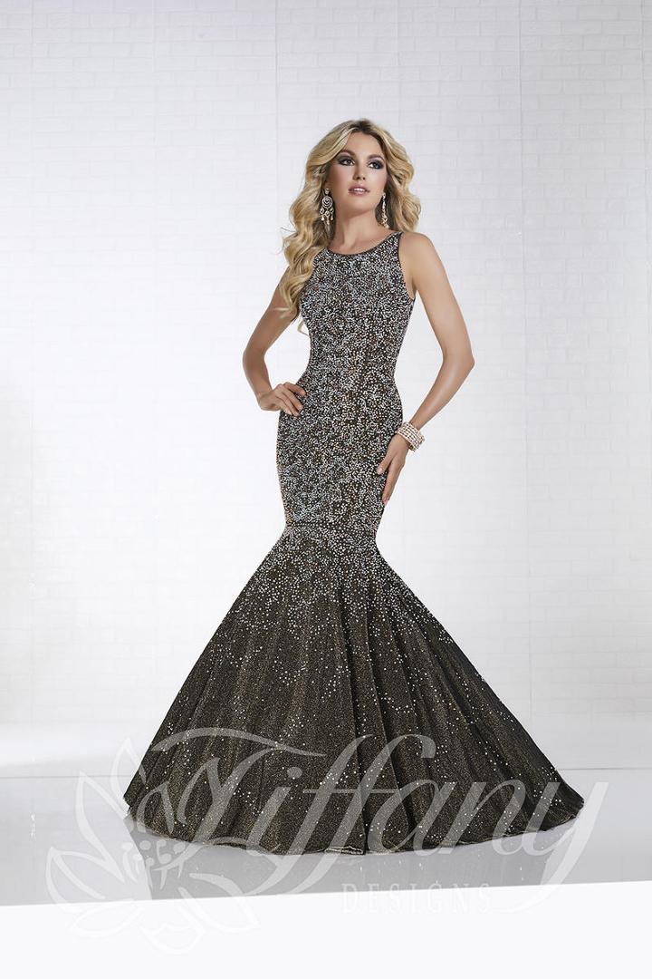 Tiffany Designs - 16310 Embellished Halter Neck Mermaid Dress