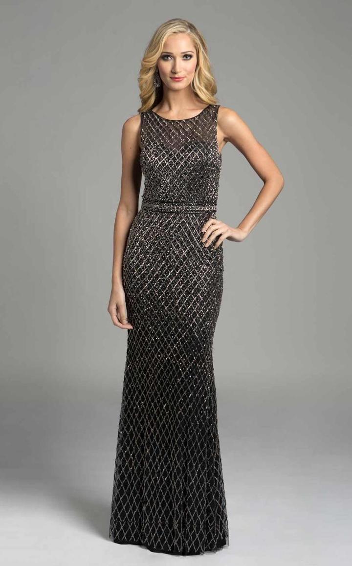 Lara Dresses - Sleeveless Sequined Long Dress 32959