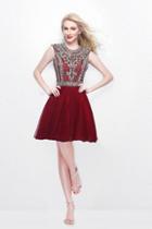 Primavera Couture - Adorned Jewel Chiffon A-line Cocktail Dress 1627
