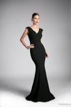 Cinderella Divine - Cap Sleeve V-neck Jersey Trumpet Evening Dress