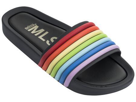 Montce Swim - Melissa X Black Rainbow Beach Slides