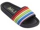 Montce Swim - Melissa X Black Rainbow Beach Slides