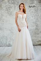 Angela And Alison - 71052 Sequined Lace Sheer Cap Sleeve Trumpet Gown