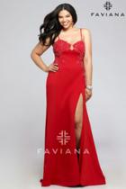 Faviana - Foxy Neoprene Dress With Lace Applique 9383