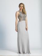 Dave & Johnny - A4386 Beaded Sheer Jersey Gown