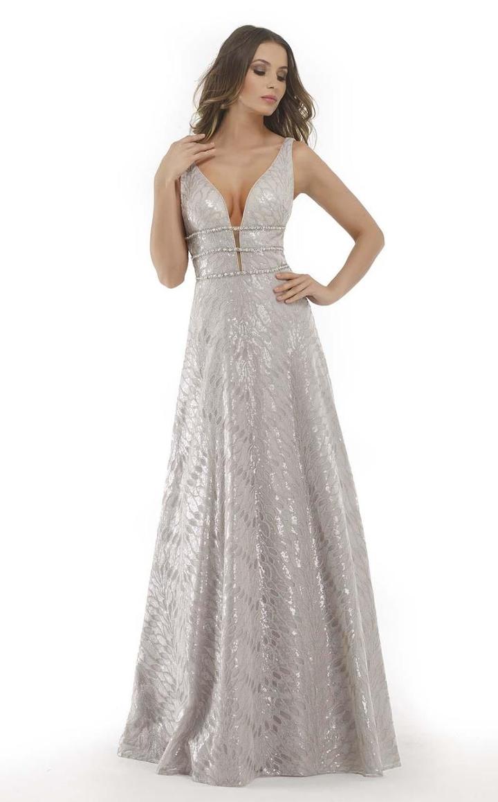 Morrell Maxie - 15625 Plunging V-neck Evening Dress