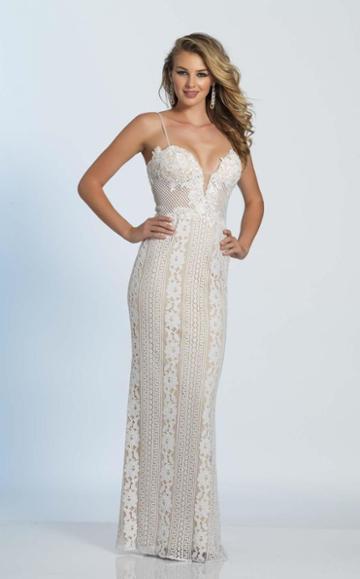 Dave & Johnny - A5293 Floral Embroidered Lace Dress