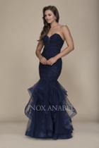 Nox Anabel - A054 Strapless Beaded Lace Tulle Mermaid Dress