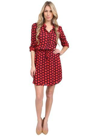 Splendid Drawstring Dress In Roja/navy