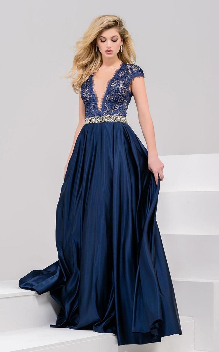 Jovani - 28925 Bedazzled Illusion Jewel A-line Dress