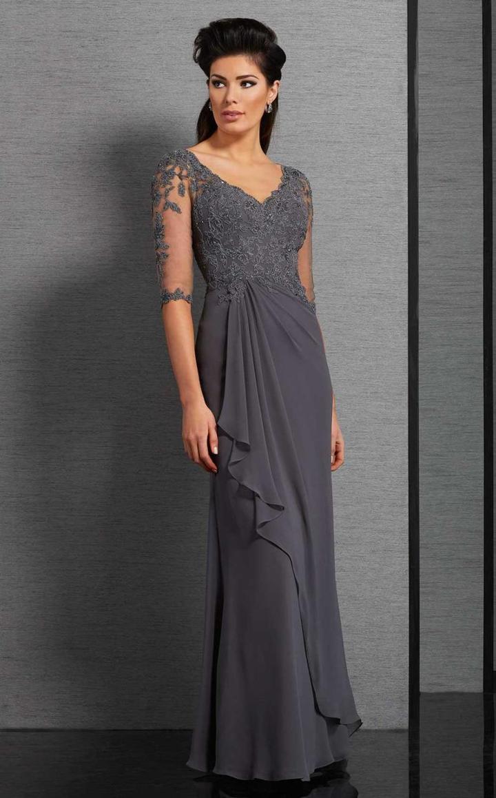 Clarisse - 6314 Floral Lace Ruched Evening Gown