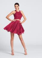 Ellie Wilde - Ew21761s Sleeveless Halter Short Dress With Sheer Back