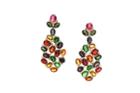 Tresor Collection - Multicolor Spinel Earrings Set In 18k Yellow Gold