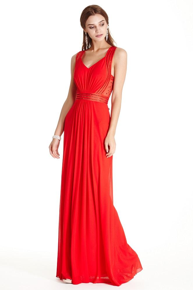 Aspeed - L1797 Chic V-neck Sheath Evening Dress