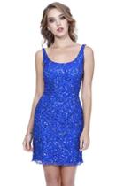 Shail K - 12197 Fully Sequined Sheath Cocktail Dress