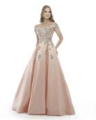 Morrell Maxie - 15822 Off-shoulder Embroidered Applique Ballgown