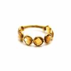 Tresor Collection - Citrine Round Stackable Ring Band With Adjustable Shank In 18k Yellow Gold