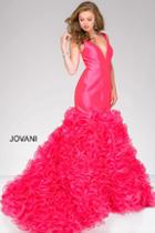 Jovani - Long Mermaid Prom Dress With Ruffle 41639