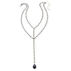 Heather Hawkins - Double Y Gemstone Necklace In Black Spinel Briolette