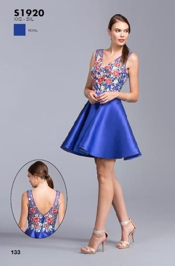 Aspeed - S1920 Floral Embroidered Homecoming A-line Dress