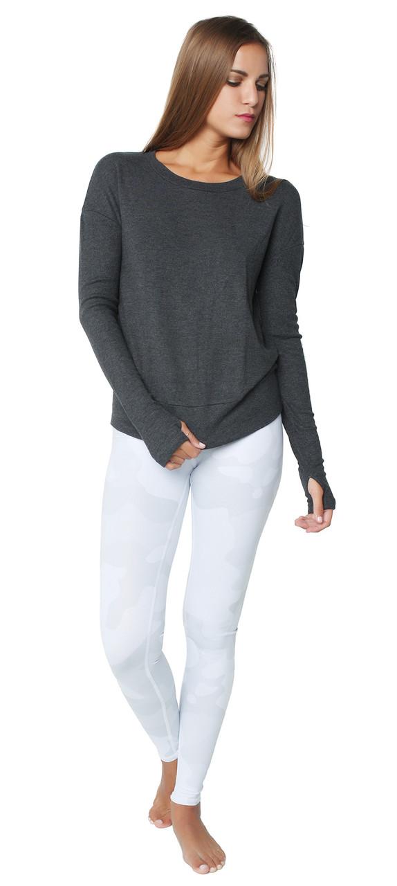 Alo Yoga - Intricate Diamond Back Tee Charcoal