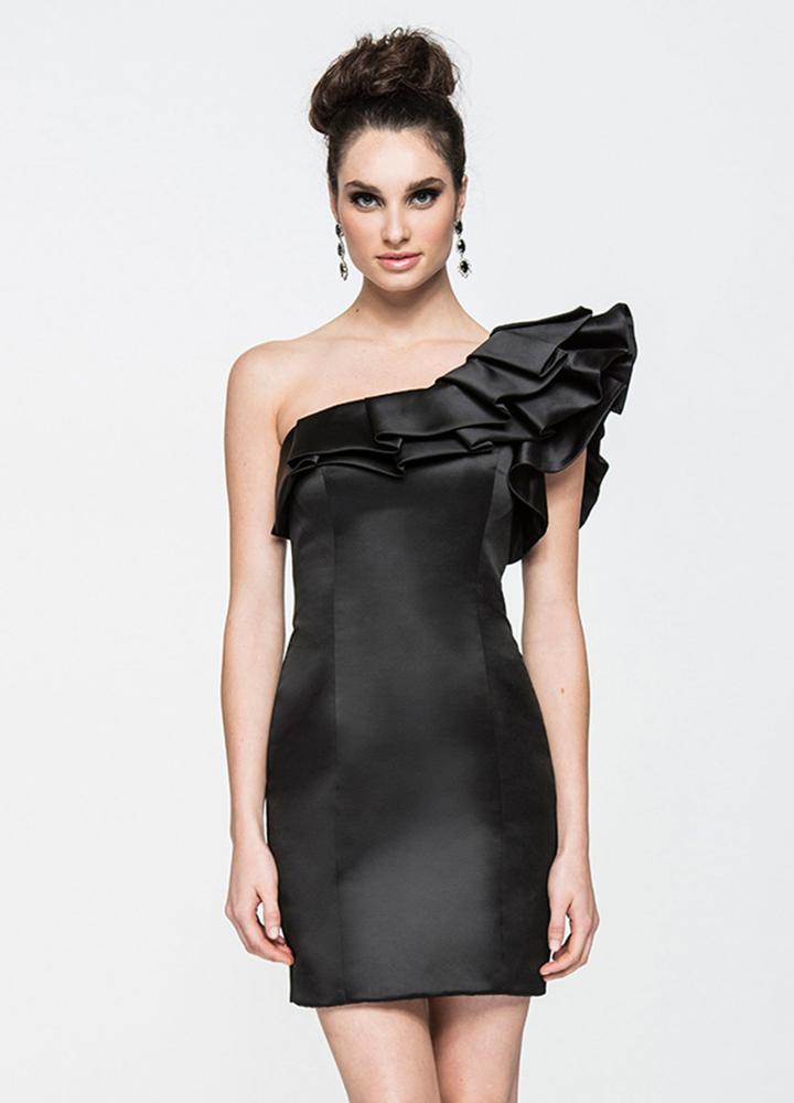 Ashley Lauren - 4007 Ruffle One Shoulder Cocktail Dress