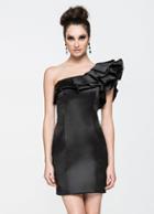 Ashley Lauren - 4007 Ruffle One Shoulder Cocktail Dress