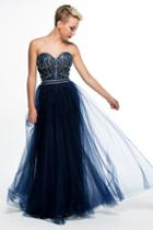 Brit Cameron - 16355 Strapless Sweetheart Tulle Evening Dress