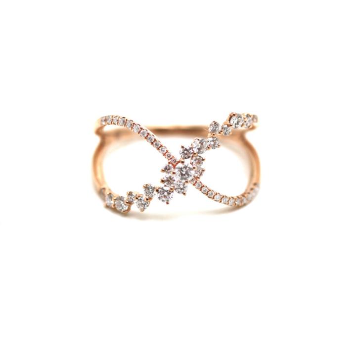 Tresor Collection - Criss Cross Diamond Ring In 18k Rg