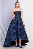 Terani Evening - 1722e4236 Shining Strapless Sapphire Evening Gown