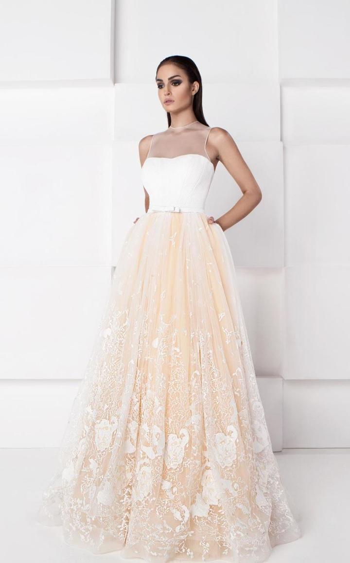 Saiid Kobeisy - Lace Illusion Jewel Neck Gown 2754