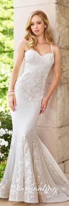 Enchanting By Mon Cheri - 118152 Lace Appliqued Mermaid Wedding Gown