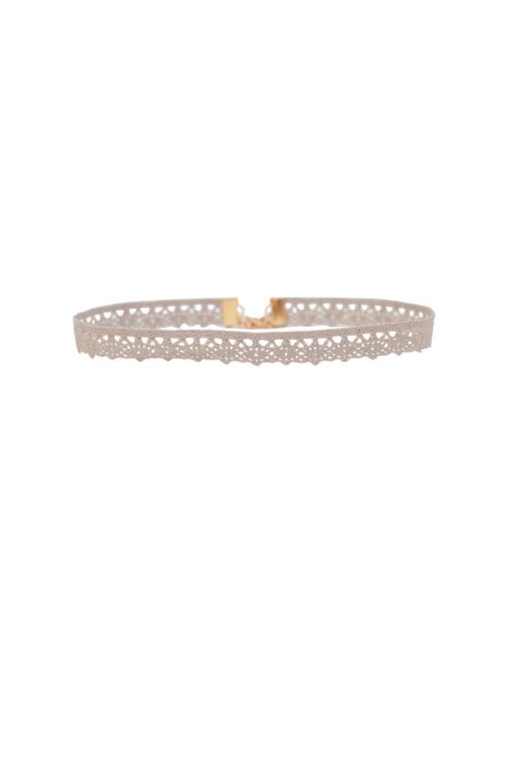 Heather Gardner - Aster Lace Choker In Taupe