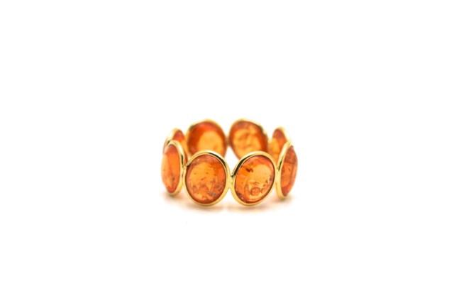Tresor Collection - Mandarine Garnet Stackable Ring Band In 18k Yellow Gold