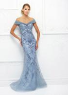 Ivonne D For Mon Cheri - 118d08 Beaded Lace Dress With Tulle Overlay