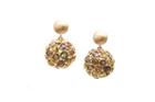 Tresor Collection - Multicolor Sapphire Origami Sphere Ball Earring In 18k Yellow Gold