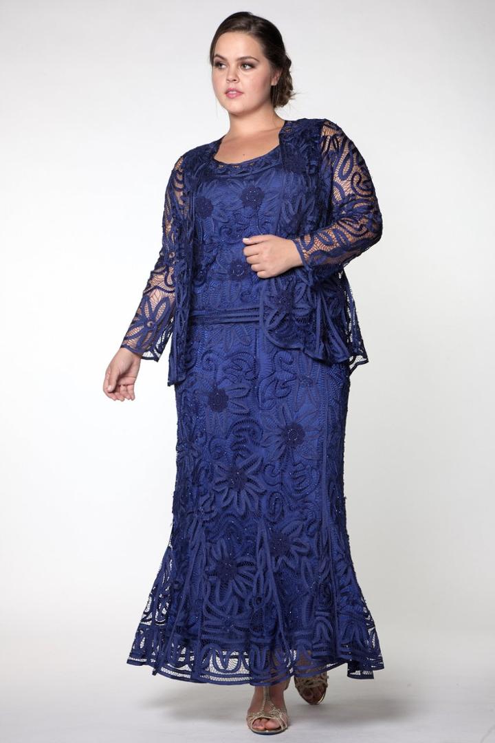 Soulmates - D9122x Queen Flower Lace Crotchet Three Pieces Evening Gown