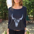 Bison Raglan Pullover In Charcoal