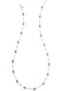 Tresor Collection - 18k Yellow Gold Long Lente Necklace With Sky Blue Topaz