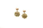 Tresor Collection - Organic Rose Cut Diamond Origami Sphere Ball Earring In 18k Yellow Gold