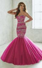 Tiffany Designs - 46020 Beaded Strapless Mermaid Evening Gown