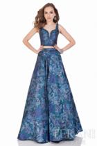 Terani Evening - Two Piece Floral Print A-line Gown 1622e1582