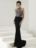 Tiffany Homecoming - Vibrantly Ornate High Halter Long Evening Gown 16176