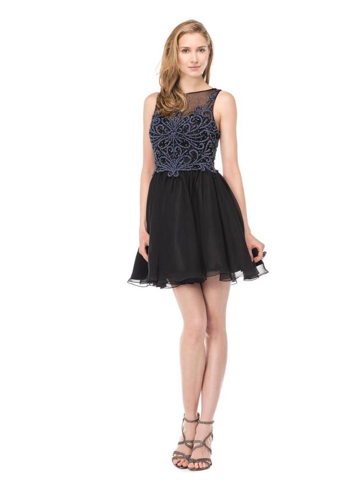Colors Dress - 1513 Embellished Illusion Bateau Dress
