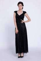 Nox Anabel - Lace V-neck A-line Dress 5140