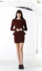 Again Collection - Kentucky Long Sleeve Dress In Brown